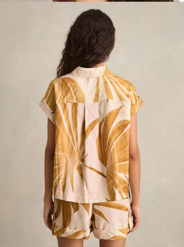 Palm Print Shirt and Short in Neutral