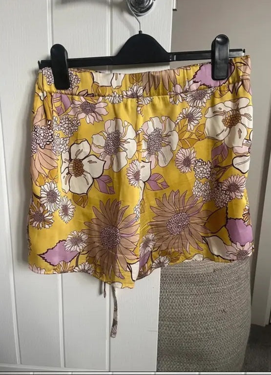 Sandro Yellow Floral Shirt with Short