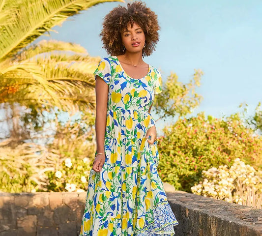 Sicilian Summer Crinkle Cotton Dress