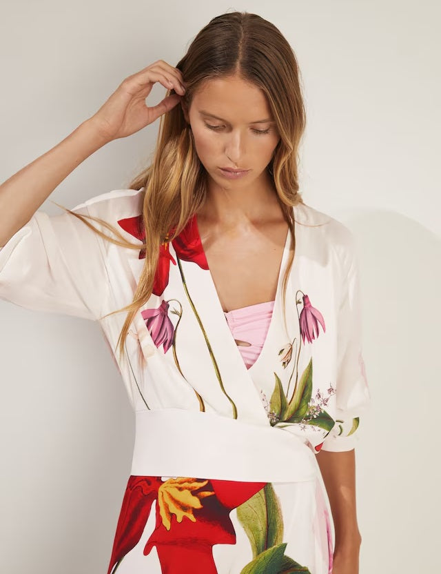 Nola Reiss | NYBG Floral-Print Maxi Dress in Ivory