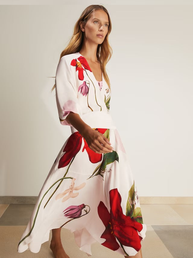 Nola Reiss | NYBG Floral-Print Maxi Dress in Ivory